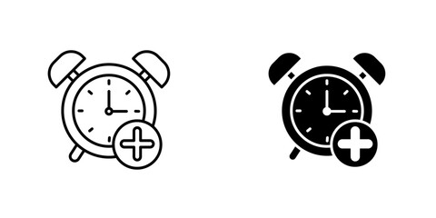 Alarm plusicons for ui. vector illustration