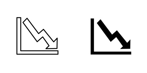 Arrow trend-downicons for ui. vector illustration