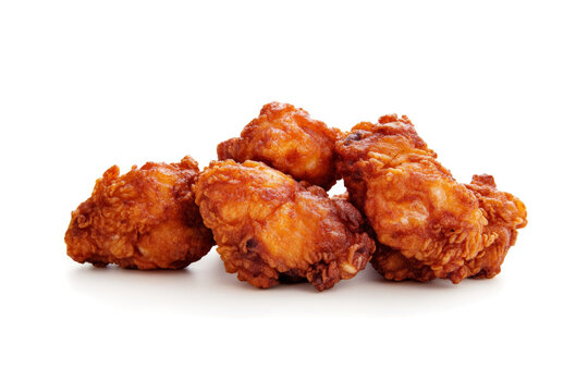 fried chicken on white background cutout image and isolated on transparent background 
