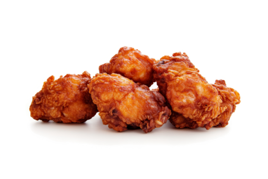 fried chicken on white background cutout image and isolated on transparent background 