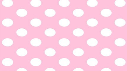 Pink background with white dots, evenly spaced, used for textile design, wallpaper, or wrapping paper