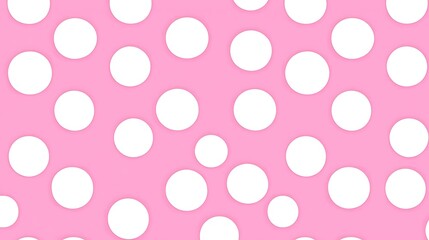 Pink background with white polka dots, a seamless pattern design for textiles or wallpaper