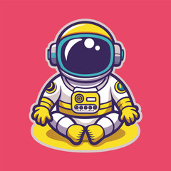 Mascot Character Vector of an Astronaut Sitting in a Car