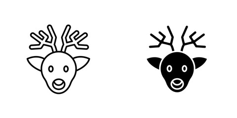 Deer rudolphicons for ui. vector illustration