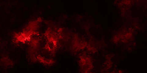 Dark red powder explosion cloud on black background. Abstract red and black grunge texture smoke. smoke fog misty texture overlay on dark black. paranormal red mystic smoke, clouds for movie. 