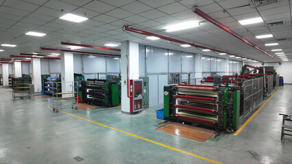 Carding machines in a woolen sweater factory