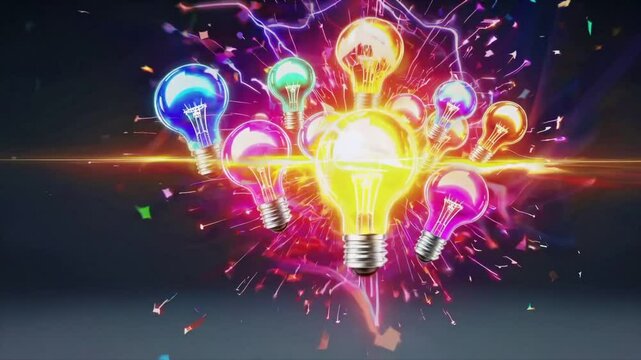 Futuristic Business Creativity, Sharing Innovative Ideas with Digital Elements, Loop video, Generative AI