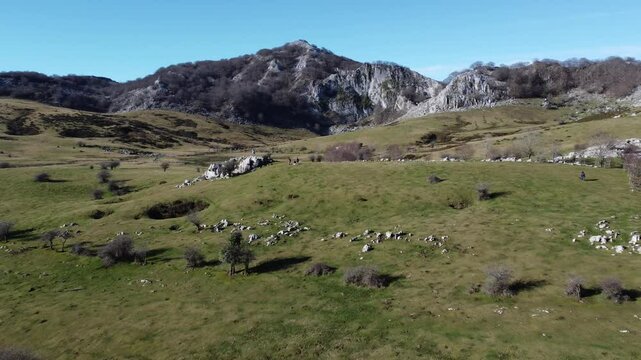 aerial view of Gorbea in the mountains of the basque country