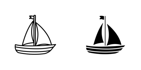 Sailboaticons for ui. vector illustration