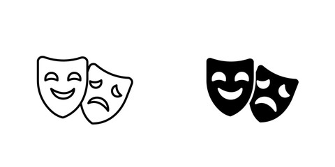 Theater masksicons for ui. vector illustration