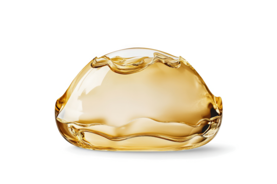 a glass vase with a wave pattern on it cutout image and isolated on transparent background 