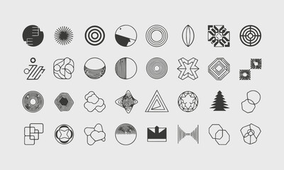 A modern vector-style set of geometric icons ,geometric Icons design elements collection - stock illustration, easily editable.