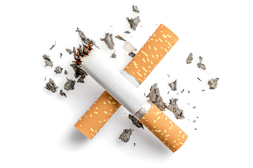 a cigarette with a cigarette in it cutout image and isolated on transparent background 