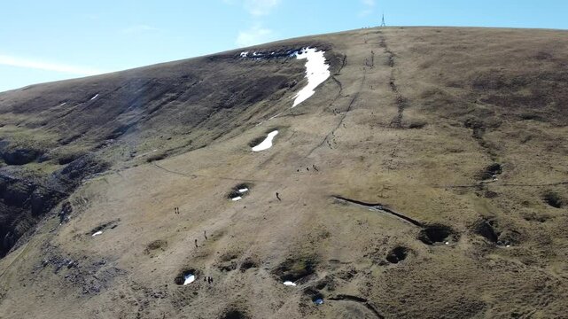 aerial view of Gorbea in the mountains of the basque country