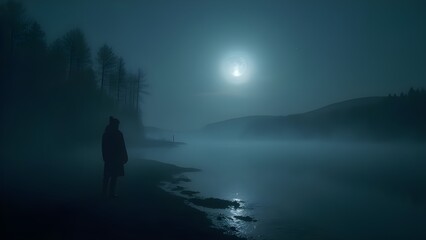 Fototapeta premium Night in the fog