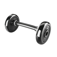 Naklejka premium Black Dumbbell Isolated on White Background for Fitness and Weightlifting