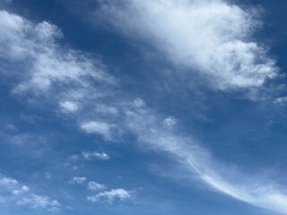 White clouds in blue sky