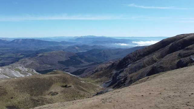 aerial view of Gorbea in the mountains of the basque country