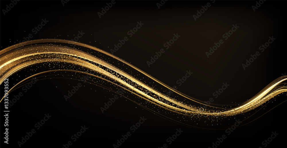 Aufkleber abstract shiny color gold wave luxury background