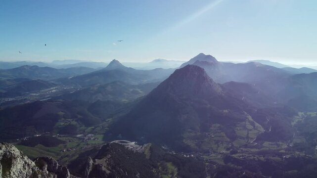 aerial view of the mountains of the basque country