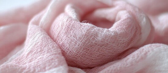 Fototapeta premium Pink fabric texture close-up. Soft textile background