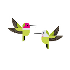 Annas Hummingbirds mid century modern design