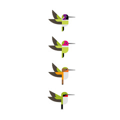 Hummingbirds mid century modern design