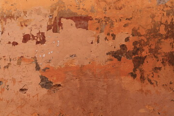 Weathered Orange Brown Wall Detail in Rome, Italy