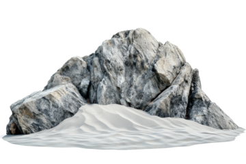 a rock with a white background cutout image and isolated on transparent background 