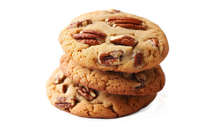 Three nutty cookies stacked on top of each other