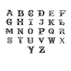 Fototapeta premium Complete vintage alphabet with ornate uppercase letters ideal for elegant graphic design projects vector
