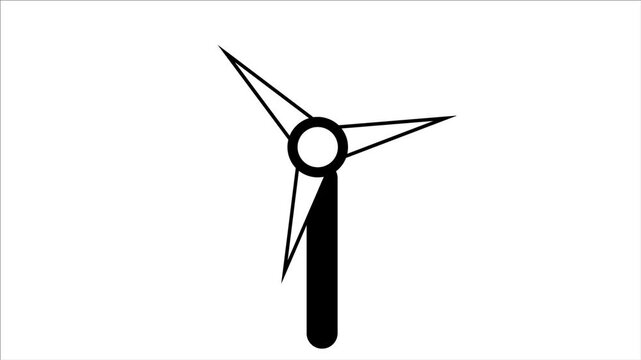 Gray wind turbine eco friendly energy concept,wind turbine, alternative renewable power generation,simple video.