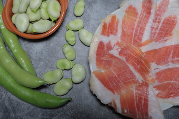habas verdura temporada jamon serranon