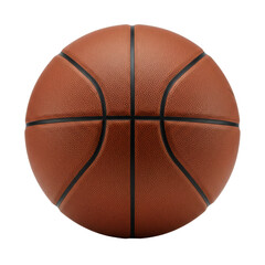 Textured Orange Basketball Isolated on Black Background