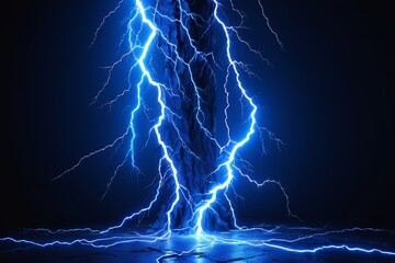 a close up of a lightning bolt hitting a tree in the dark