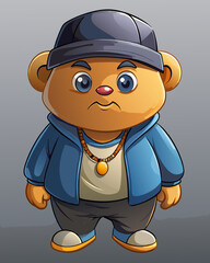 cartoon character rapper in vector graphics