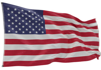 Obraz premium Waving American Flag with Distressed Texture Against Transparent Background