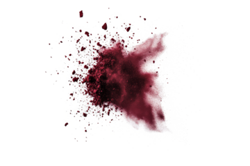 a red ink sp out of a white background cutout image and isolated on transparent background 