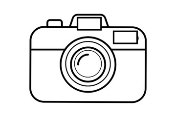 Compact Camera Icon – Black and White Design