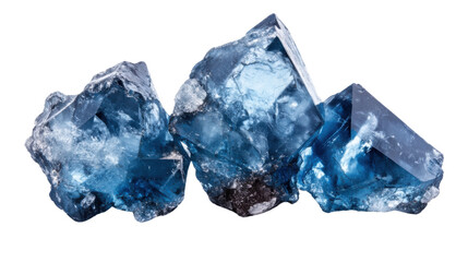 Fototapeta premium Blue crystal mineral isolated on white background