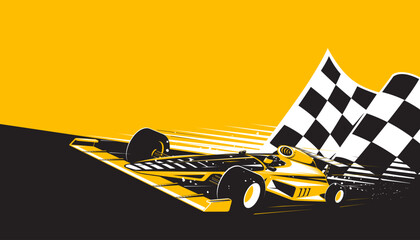 Motorsport car racing on abstract background design. Sport race
