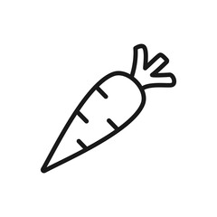 Carrot - line icon with editable stroke. Simple outline vegetable symbol. Vector illustration.