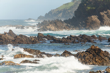 Felsbuchten im Broken Head Nature Reserve bei Byron Bay in Australien. 