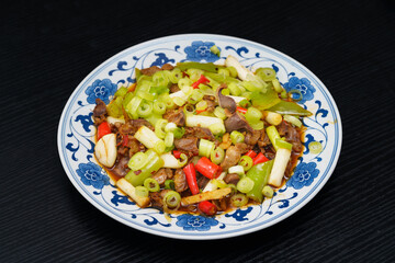 Special Chinese food: spicy fried chicken gizzards