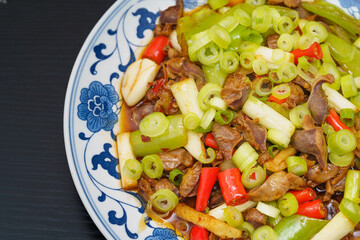 Special Chinese food: spicy fried chicken gizzards