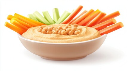 Creamy Hummus with Carrot and Celery Sticks
