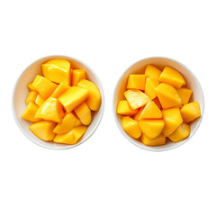 Two bowls of juicy mango chunks a sweet and refreshing treat