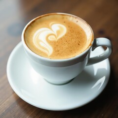 Obraz premium Fluffy cappuccino froth in a white cup, isolated , breakfast, cappuccino
