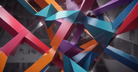 Intersecting geometric shapes, bold hues, sharp angles, geometric, abstract wallpaper