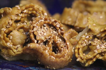 Sweet Moroccan Pastry Known as Chebakia or Shebakia